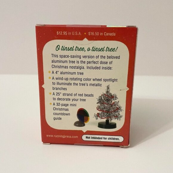 Teeny Tiny Tinsel Tree Tiny Aluminum Christmas Tree And Color Wheel - Picture 5 of 14